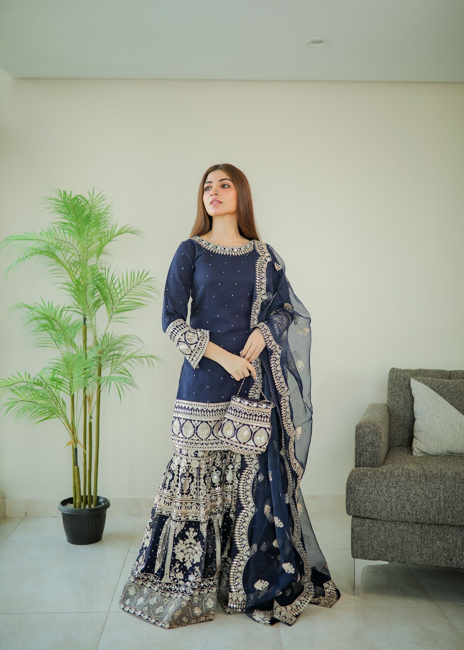 Kinza Hashmi Lio Shirt, Trouser with Dupatta - Image 3