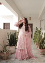 Hania Aamir - Baby Pink Shirt, Ghagra with Dupatta | 40% OFF