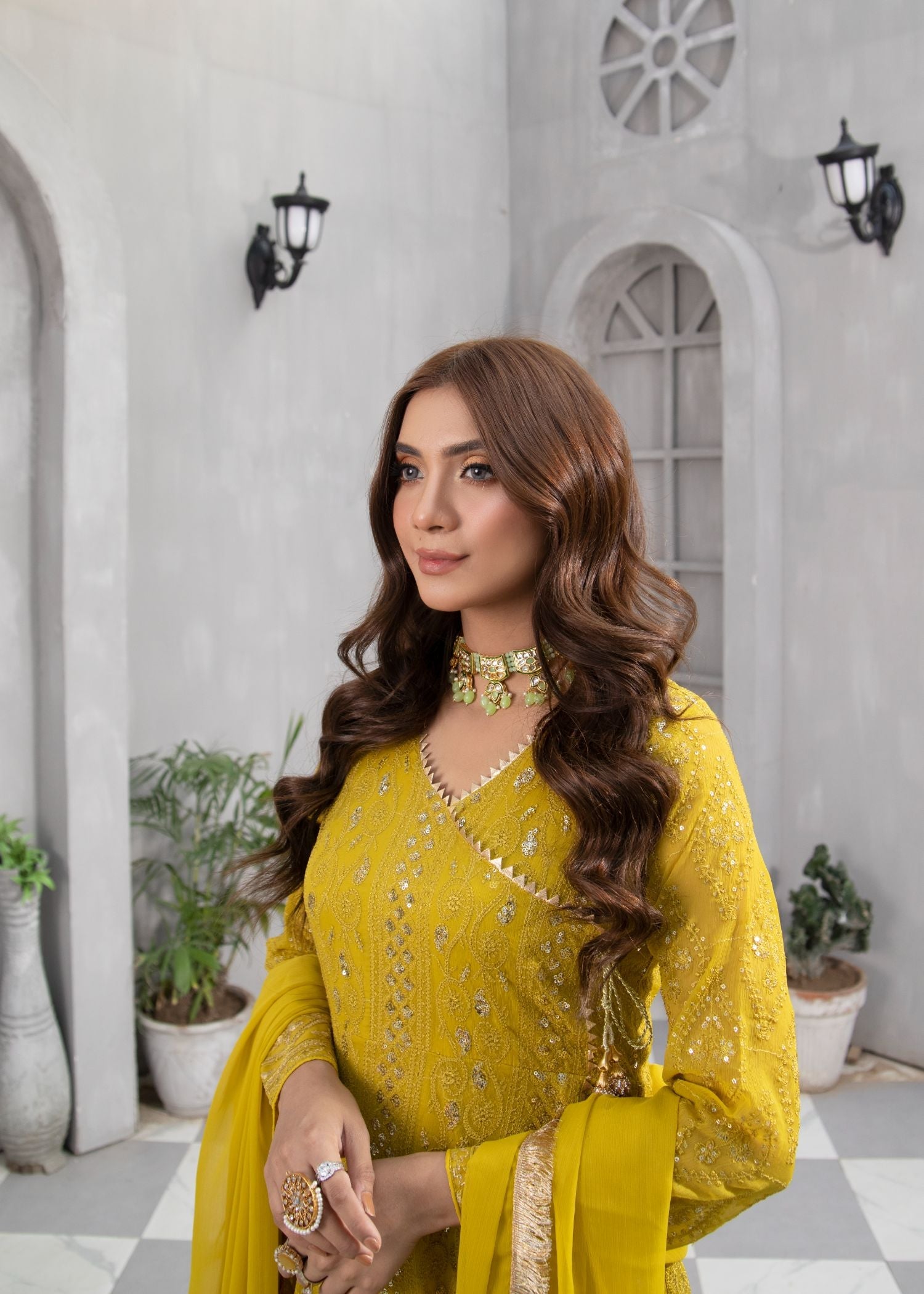 Mayo, Mehndi Maxi, Trouser with Dupatta - Image 2