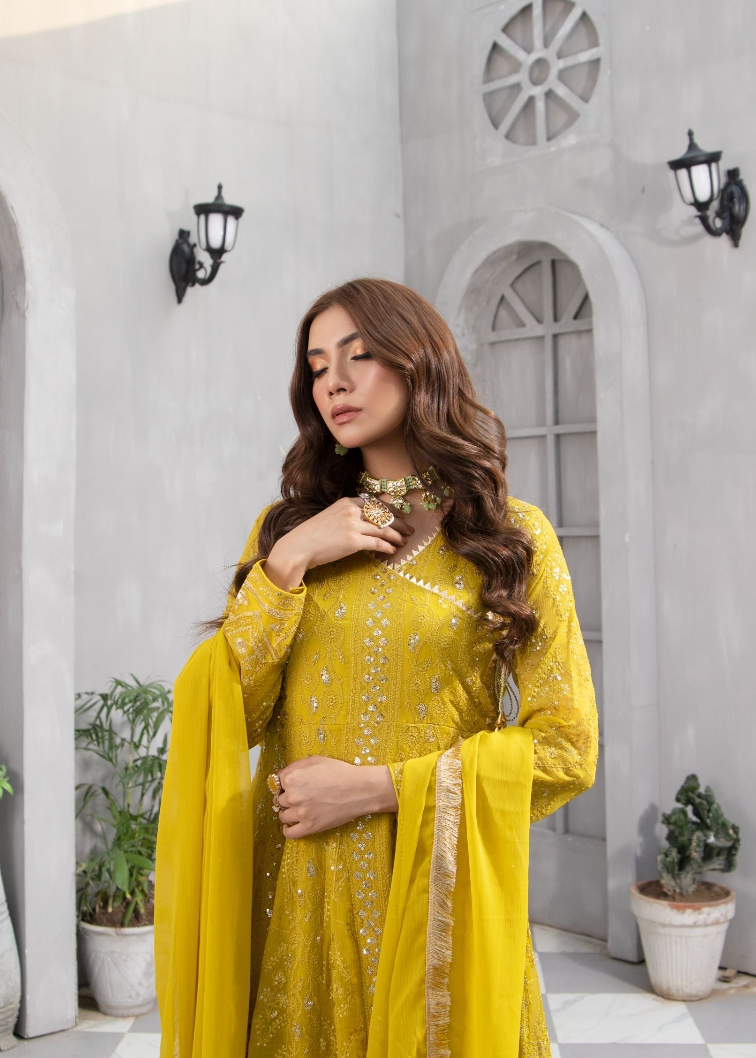 Mayo, Mehndi Maxi, Trouser with Dupatta - Image 3