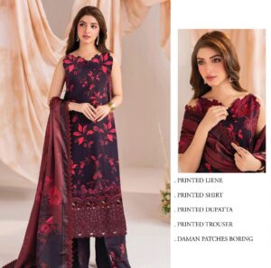 Kinza Hashmi - Maroon Long Shirt, Trouser with Dupatta