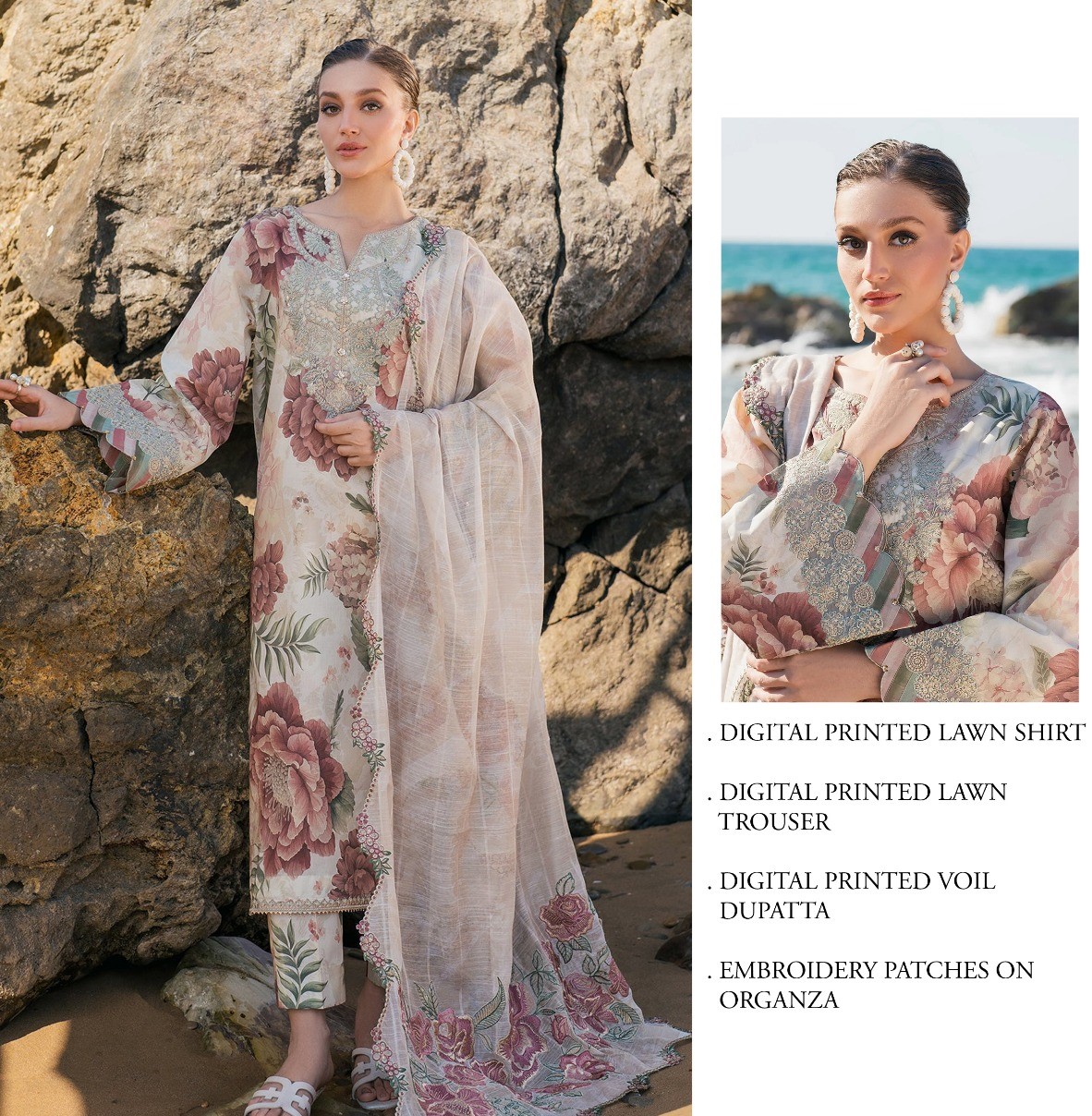 Alishba Abbasi - Elana Shirt, Trouser and Dupatta