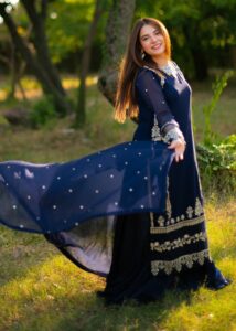 Dananeer - Bluish Shirt, Trouser and Dupatta | 20% OFF