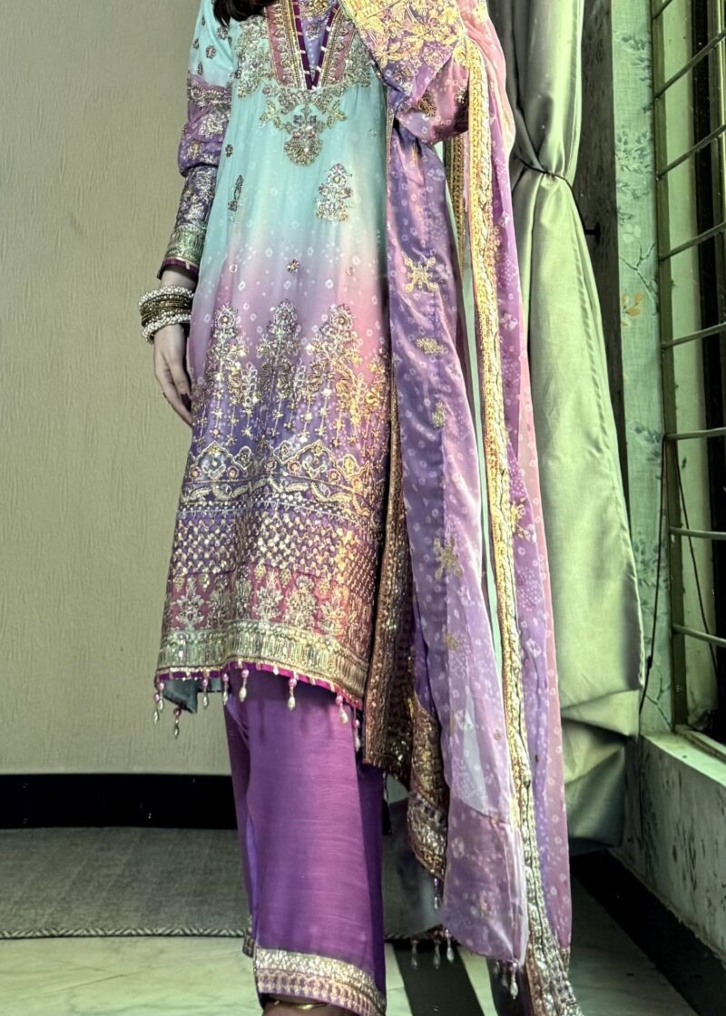 Multi Shirt, Trouser with Dupatta - Image 3
