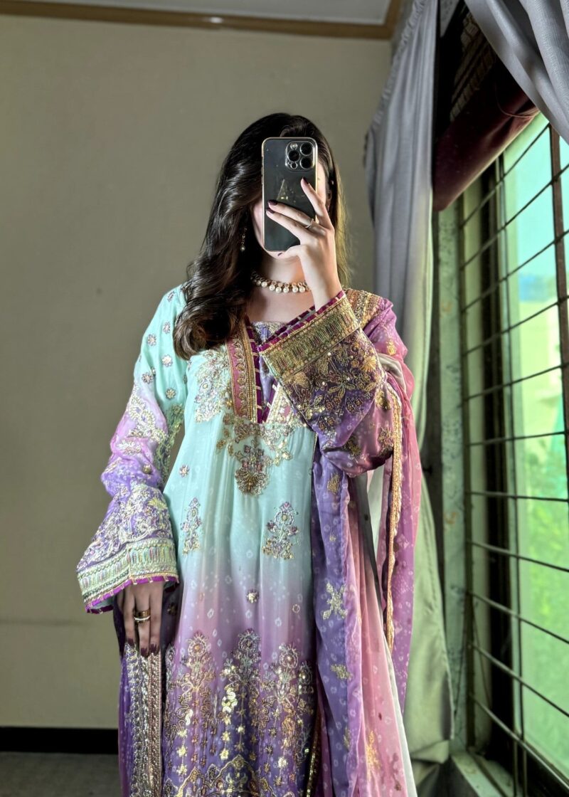 Multi Shirt, Trouser with Dupatta - Image 2