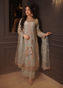 Laiba Khan - Anisha Blue Shirt, Trouser and Dupatta