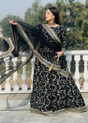 Luxury Black Top, Lehenga and Dupatta