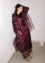 Sajal Ali - Iro Purple Shirt, Trouser and Dupatta